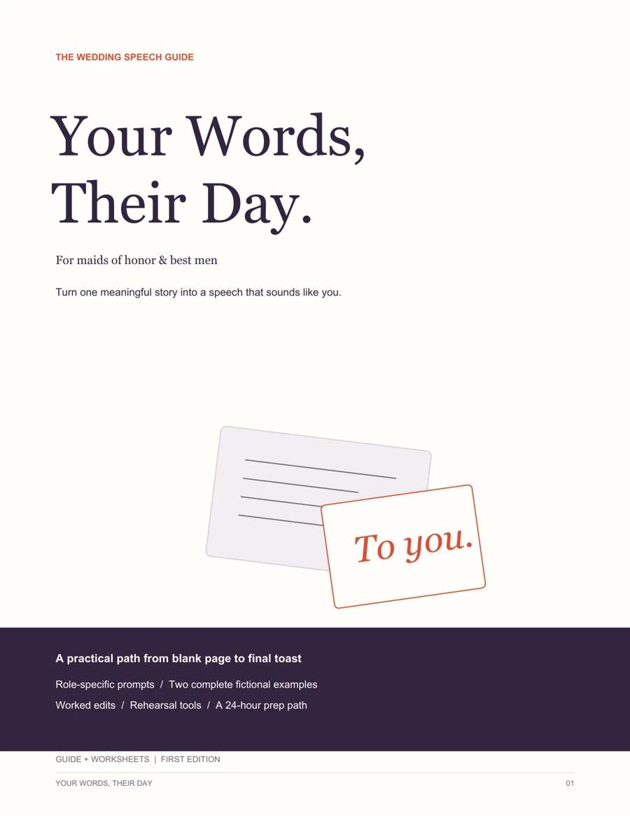 Cover of Your Words, Their Day wedding speech guide